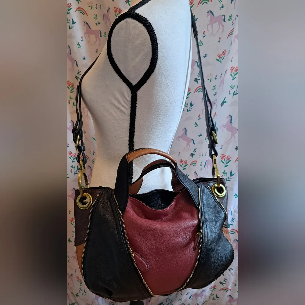 orYANY Black and Burgundy Hobo Bag